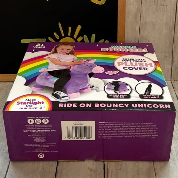 Waddle Bouncer Starlight the purple unicorn ride on toy - Picture 4 of 4